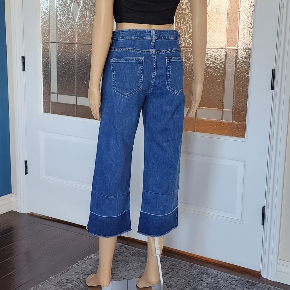 MICHAEL KORS WIDE LEG CROPPED JEANS SZ 6 - Picture 3 of 16